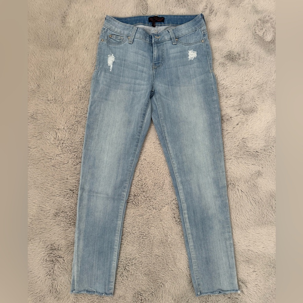 Celebrity Pink Light Blue Distressed Jeans
